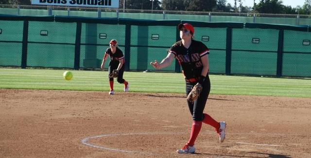 Victoria Franks struck out four batters in just five innings as she got the shutout win in the Dons 8-0 victory over Glendale College in five innings.