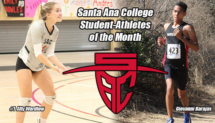 Wardlow and Barajas Recognized as SAC Student-Athletes of the Month