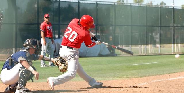 Devan Campos drove in Cameron Baranek on this single for the Dons lone run in their 2-1 loss to Irvine Valley College.
