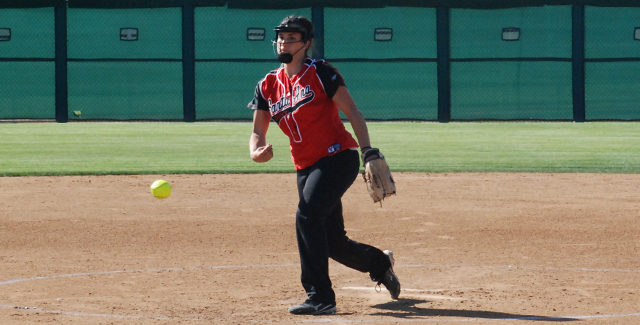 Devon Rodriguez delivers a pitch in the Dons non-conference game against Palomar College.
