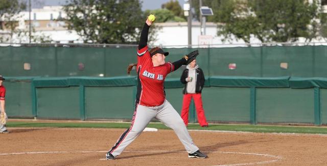 Frances Campoy closed out the Dons 9-4 victory over Palomar College as she held the Comets to just one hit over the final four inning. (Photo courtesy of Tony McAndrew)