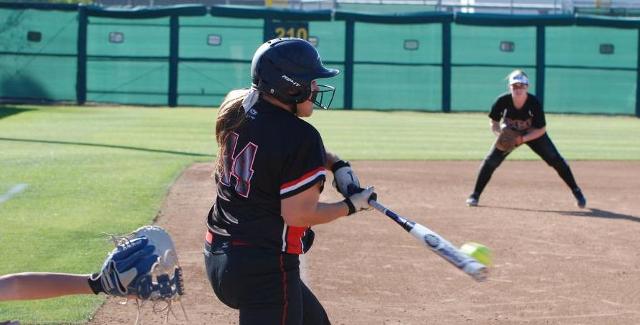 Marissa Moser put the ball in play on this at bat and reached on an error that allowed Annie Dowling to score the go-ahead run in the Dons 2-1 win over Santiago Canyon College.