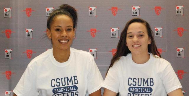 Jazmine Johnson (left) and Ashley Whisler each signed a National Letter of Intent to continue their academic and athletic careers at CSU Monterey Bay.