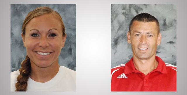Jessica Rapoza (right) and Jose Vasquez were recently named the Co-Head Coaches for the women's soccer team.