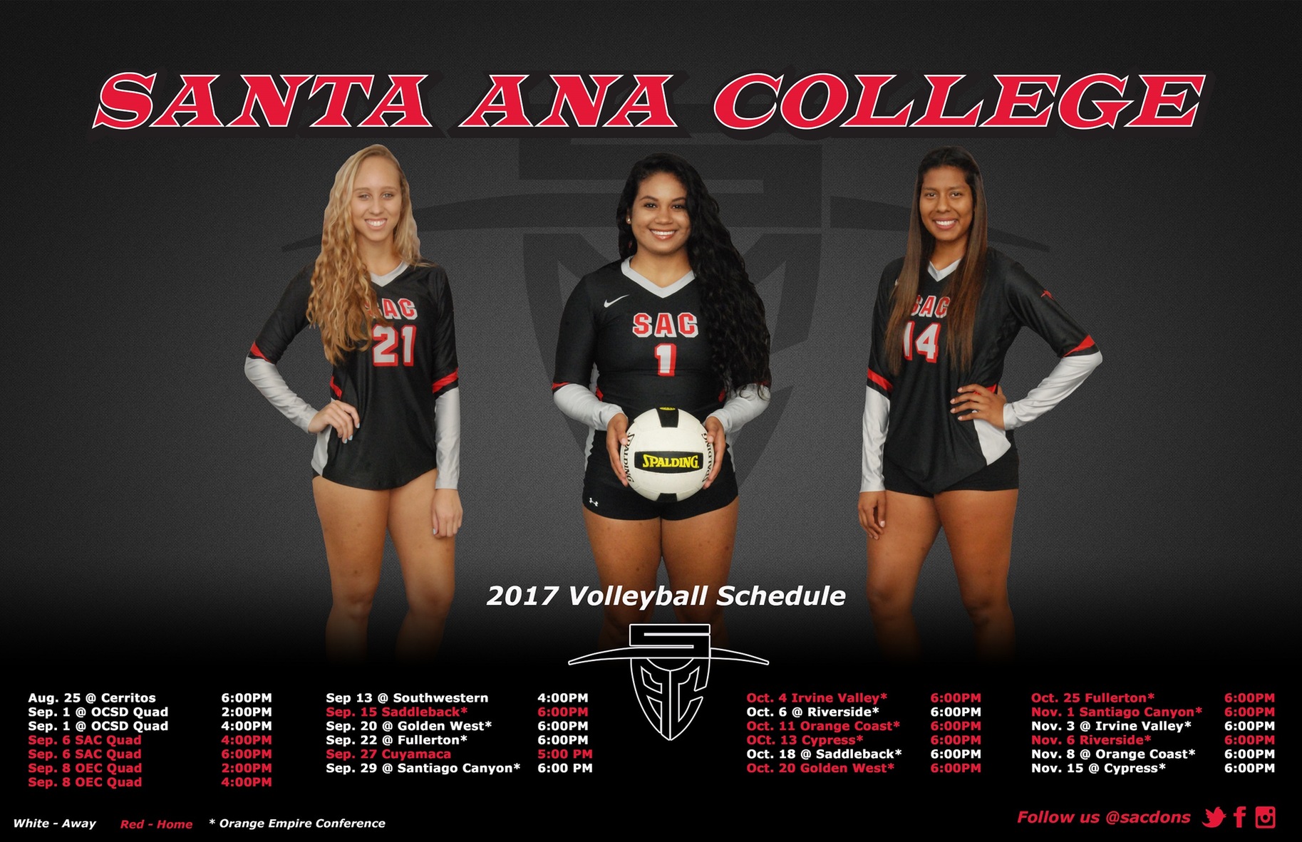 Dons Volleyball Splits in the 2017 SAC Quad
